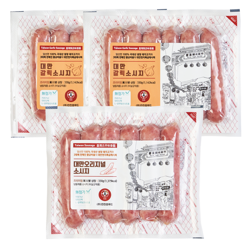 만천호 대만소시지 샹창 330g x 3팩
