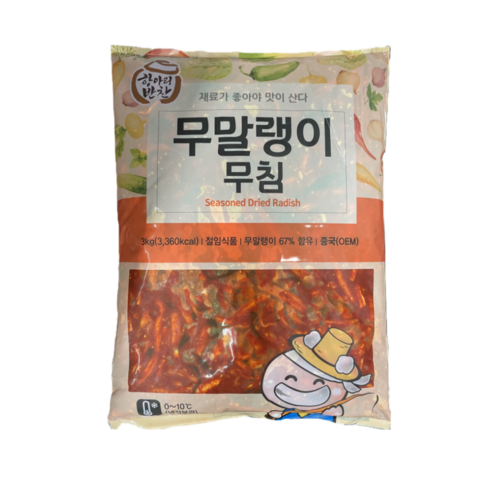 항아리반찬 무말랭이 무침, 3kg, 3개