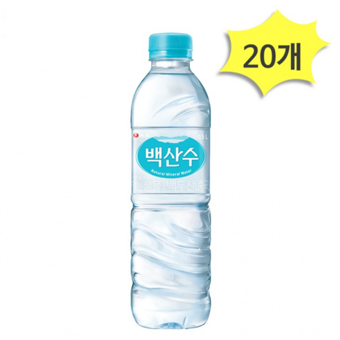 농심 백산수 화산암반 용천수 무라벨 생수 물, 20개, 500ml