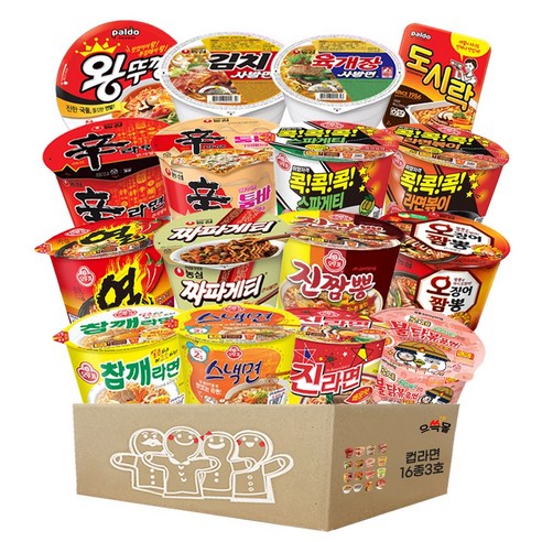 컵라면 큰사발 사발면 16종 3호, 1박스