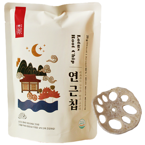 풍심당 국내산 연근칩, 저당간식, 인기과자, 회사 간식, 25g, 1개
