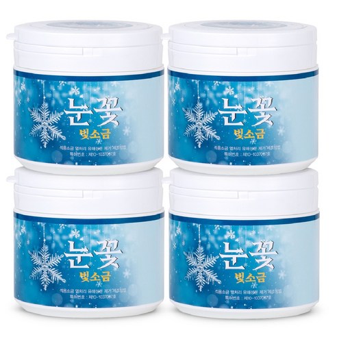 눈꽃빛 미네랄 용융소금 1200도 천일염 소금물 알칼리소금, 500g, 4개