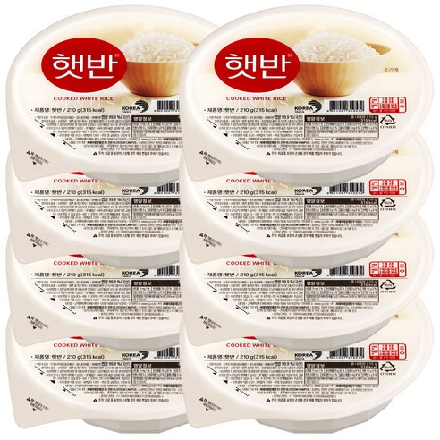 햇반 백미밥, 205g, 8개