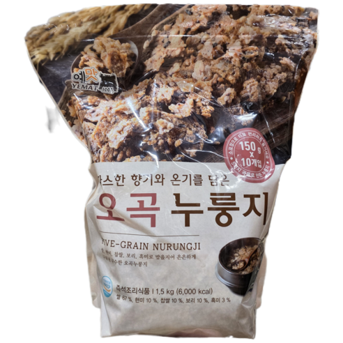 예맛 오곡 누룽지 간편 아침대용 간식팩, 150g, 10개