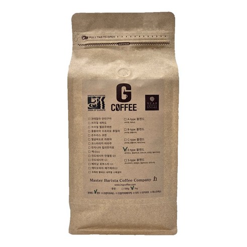 지커피 E타입 블랜드 갓볶은 원두커피, 1kg, 1개, 홀빈(분쇄안함)