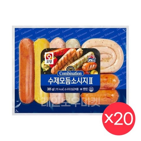 [사조오양] 수제모듬소시지 1박스 (385g X 20개입) 냉동, 385g, 20개