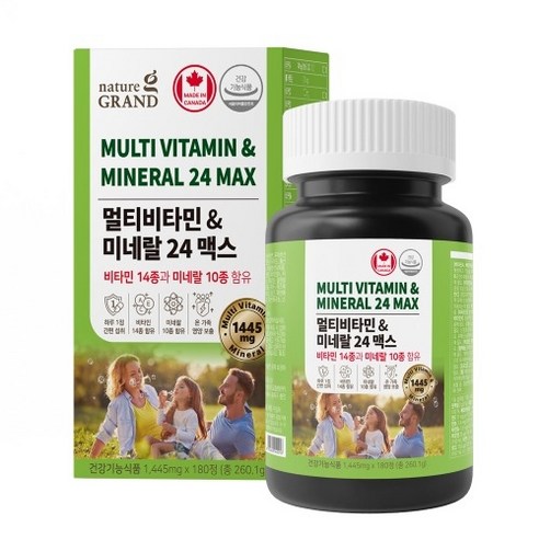 네이처그랜드 멀티비타민 & 미네랄 24 맥스 비타민14종 미네랄10종 약 6개월분