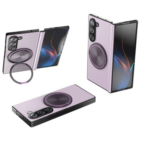 YINUO 갤럭시 Z 폴드3 4 5 6 7 힌지보호 소가죽 magsafe 360도 각도 조절이 거치대 케이스