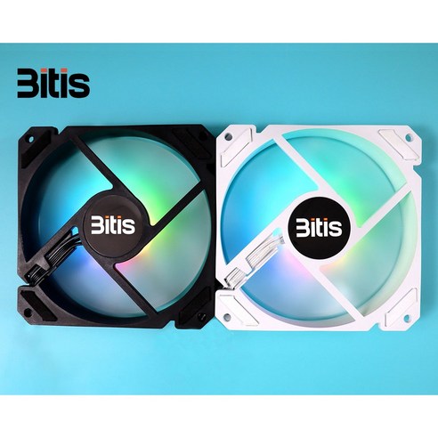 쿨링팬 RGB LED 120mm 컴퓨터 케이스쿨러 팬, ES120RABO 블랙, 1개