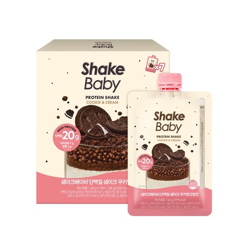 쉐이크베이비 단백질 쉐이크 파우치 쿠키앤크림맛