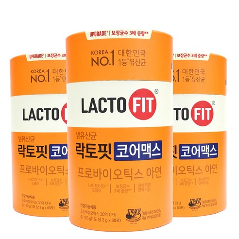 락토핏 생유산균 코어맥스 60p, 120g, 3개