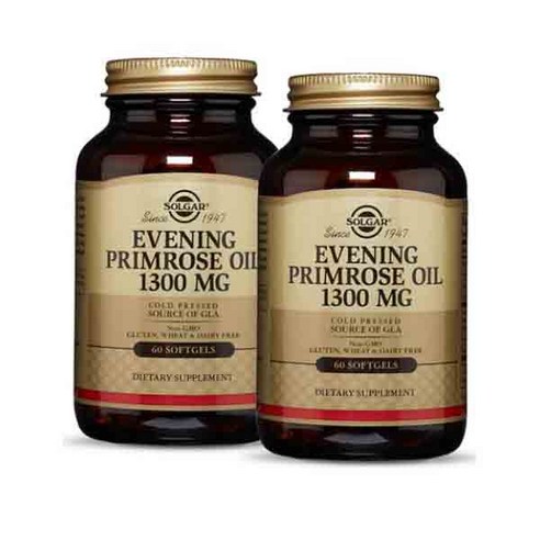 Solgar Evening Primrose Oil 솔가 이브닝 프림로즈 오일 달맞이꽃 종자유 1300mg 60소프트젤 2팩