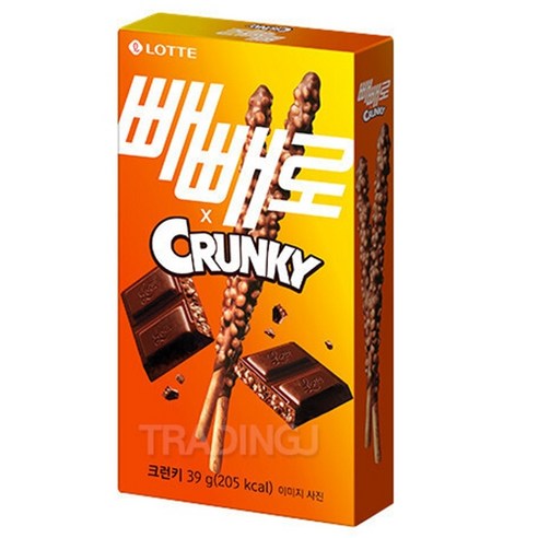 롯데 빼빼로 크런키, 39g, 4개