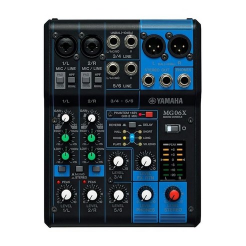 야마하 YAMAHA 6채널 믹싱 콘솔 MG06X 최대 2 Mic / 6 Line 입력 ( 2 모노럴+2 스테㆑오) SPX가 사용하는 고품격 디지털 이펙트 6종류 탑재 마이크 프리앰