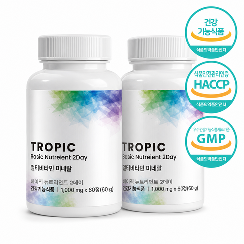 Tropic 베이직 뉴트리언트 2 데이 올인원 종합비타민, 2개, 60정