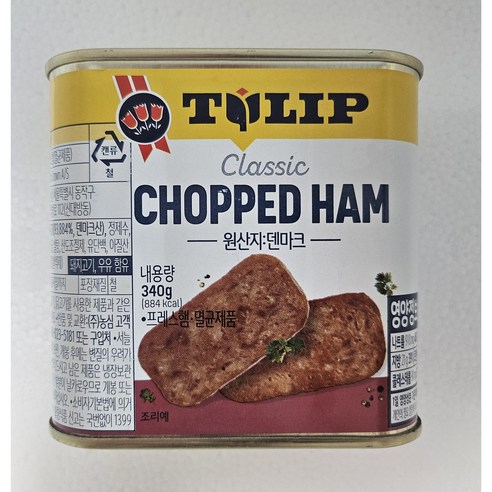 농심 덴마크 튤립 촙트 햄통조림