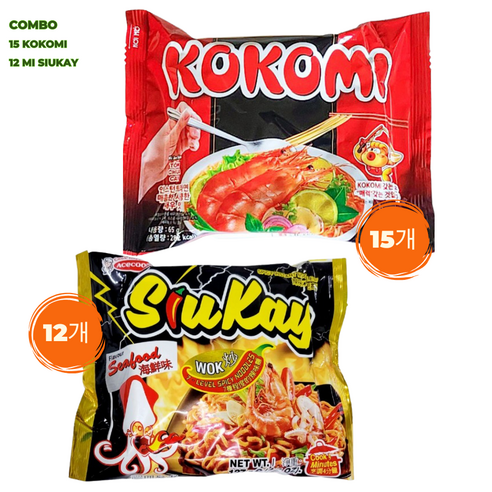 베트남 가성비 라면 세트 COMBO 12 MI SIUKAY + 15 MI KOKOMI