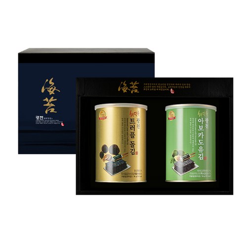 광천 해달음 명품 트러플 바질페스토 아보카도유 홍삼 재래김 돌김 도시락김 캔김 + 고급쇼핑백포함, 2개