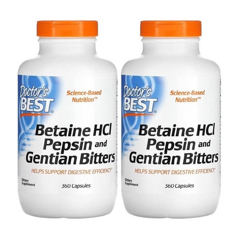 닥터스베스트 펩신 베타인 HCl 고약사 약들약 Bentaine Pepsin 360캡슐 2병