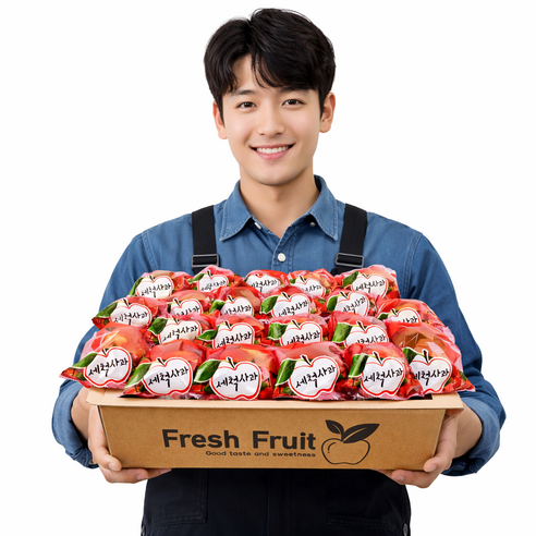 (당일세척) 일등농수산 가정용 경북 부사 세척사과, 1개, 10kg (한입과)