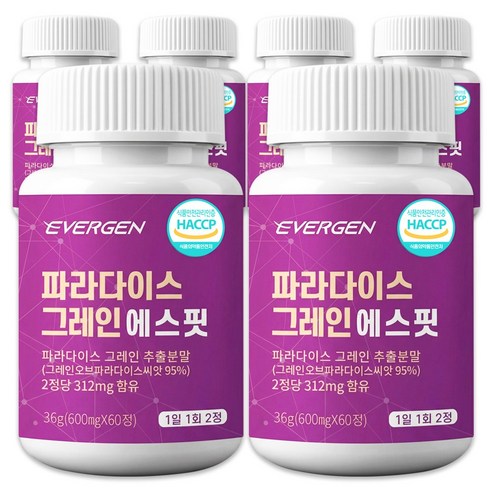 에버젠 파라다이스 그레인 에스핏 HACCP 인증, 6개, 60정
