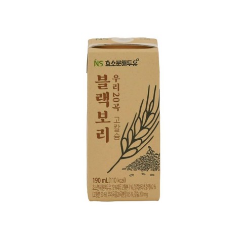 네이처세븐 효소분해 블랙보리 우리 20곡 고칼슘 두유, 72개, 190ml