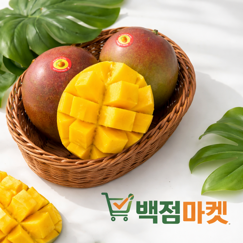 백점마켓엄선[한정수량]특대사이즈 프리미엄 애플망고 고당도 망고 신선직송 고당도 애플망고 2kg(4~5수), 4kg한박스(8-9수) 선물용_백점마켓, 1박스, 2Kg