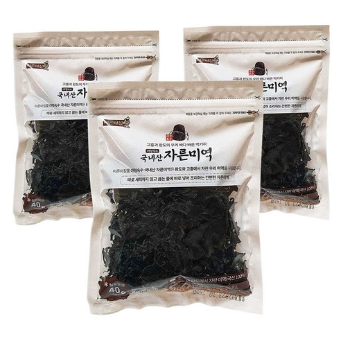대령숙수 초간편 자른미역 40g x 3봉(1세트) 불리지 않고 바로 넣는 미역, 40g, 3개