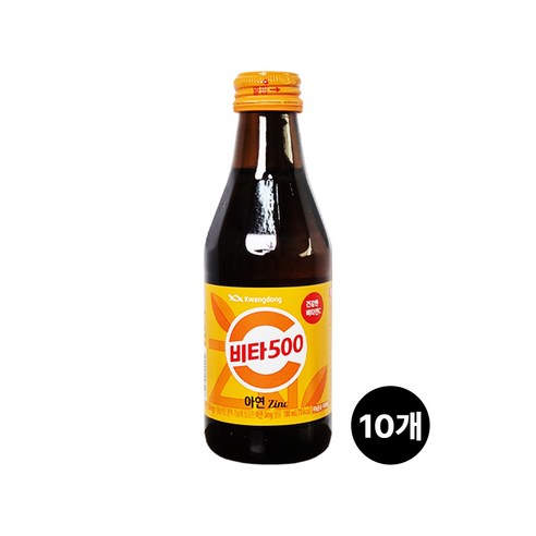 광동제약 비타500 비타오백 아연 마시는 비타민C 180ml (10병)