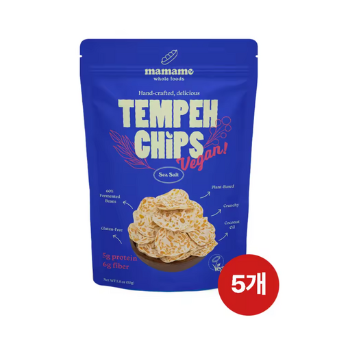마마메 템페 칩스 씨솔트맛 50g, 5개, 50g