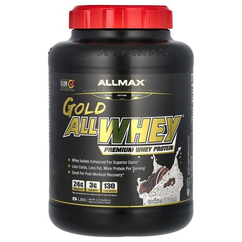 올맥스뉴트리션 Gold AllWhey 프리미엄 유청 단백질 쿠키 앤 크림 맛 2.27kg