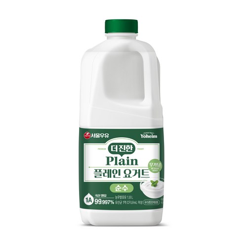 서울우유 더진한 플레인 요거트 순수 1800ml 2입팩