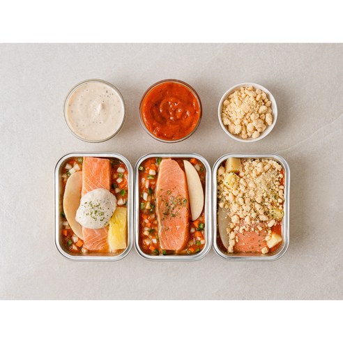 또바기수산 아이편해 연어스테이크 140g*3종 (알리올리맛, 소보루맛, 로제맛), 1개, 420g