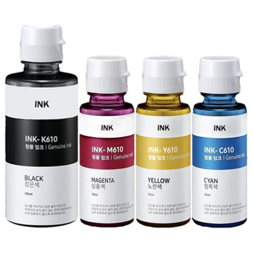 삼성 INK-K610 잉크 삼성 C610 M610 Y610 잉크 SL-T1670W T1670 T1672W J1560W J1565 J1563W J1565W 잉크젯 프린터 잉크, 1개, INK-610(KCMY/ 4 색세트 )