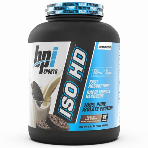 BPI스포츠 ISO HD 퓨어 아이솔레이트 프로틴 (쿠키 앤 크림 맛) 2,208g, 2.208kg, 6개