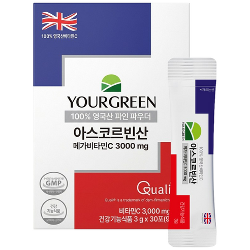 유어그린 비타민C 3000mg 아스코르빈산, 30회분, 3g, 360개