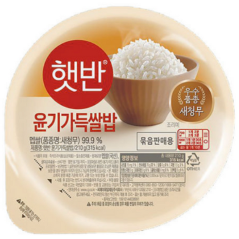 CJ 햇반 윤기가득쌀밥 210g x24개, 210g, 24개