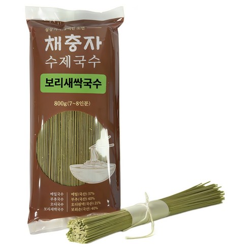 보리새싹 40% 채충자 수제 보리새싹국수 소면