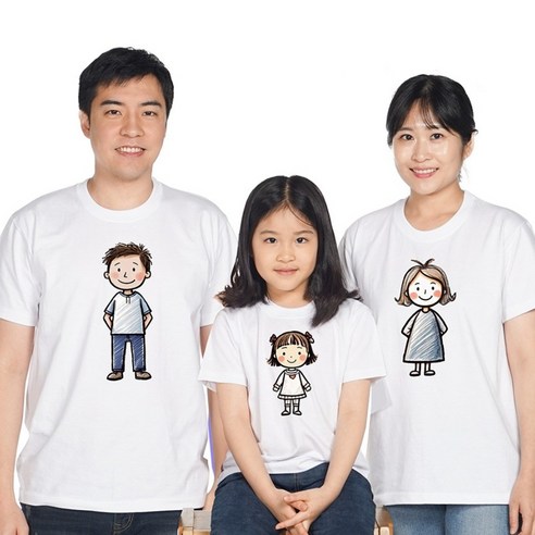캐릭터 가족티 패밀리룩 주문제작 사진촬영의상
