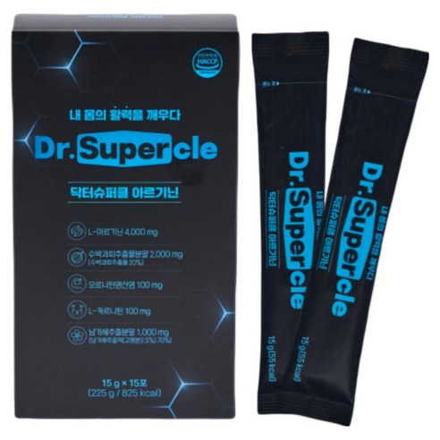 닥터슈퍼클 아르기닌 7200mg (L-아르기닌 4000mg, 수박과피추출물 2000mg, 남가새추출물 1000mg) , 15g*15포, 1박스