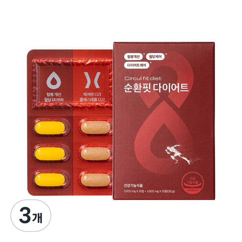 이츠스포츠 순환핏 체지방감소 혈액순환 다이어트 보조제, 3개, 30정