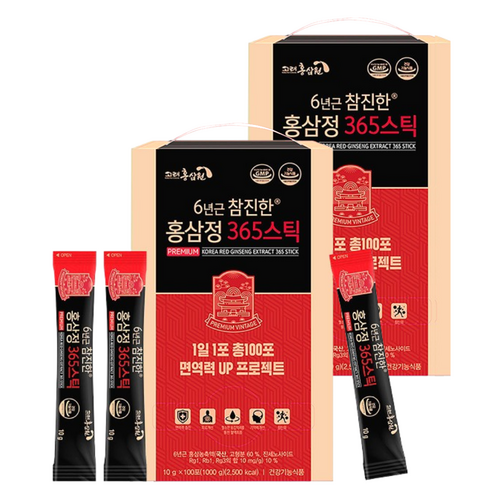고려홍삼원 진세노사이드 6년근 참진한 홍삼정 365 스틱, 1kg, 2개