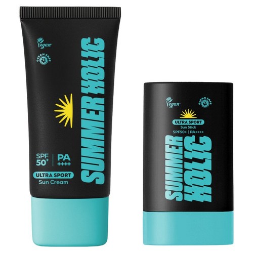 썸머홀릭 울트라 스포츠 선크림 50ml + 울트라 스포츠 선스틱 19g 세트 SPF50+ PA++++, 1개, 19g
