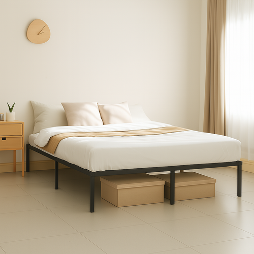 철제 침대프레임 무헤드 매트리스 받침대 바닥 깔판 S/SS/Q, 블랙