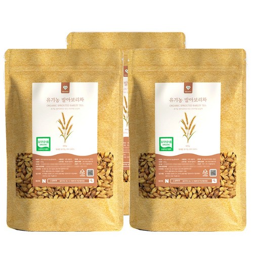 국산 볶은 유기농 발아보리차 저온로스팅 아기보리차 보리차, 600g, 3개, 1개입