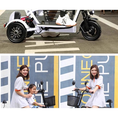 이지라이더(E-Z Rider) 3인용 전동스쿠터 세발 전기자전거 여성 도심 출퇴근 배터리분리충전 완제품출고 접이식스쿠터, 핑크, 1개, 2인승/48V/400W/15A
