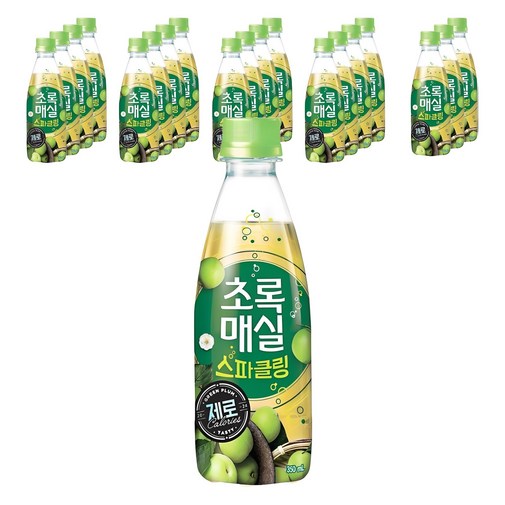 초록매실 스파클링 제로, 350ml, 20개