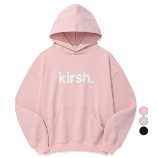 키르시 여성용 워딩 로고 루즈핏 면 후드티