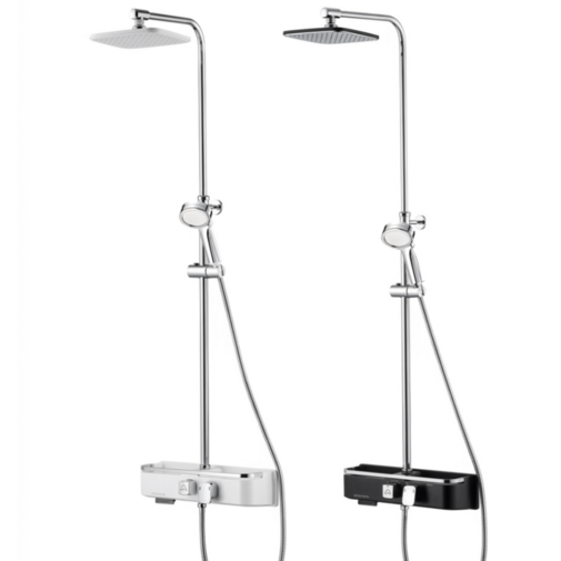 국산 무타공 선반형 해바라기 레인 샤워기 수전, 화이트, 1개