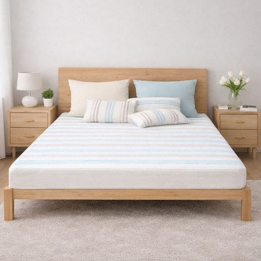 라인하우스 3D메쉬 사계절용 돌침대 전용매트 밀림방지매트 3cm, 스트라이프 메쉬